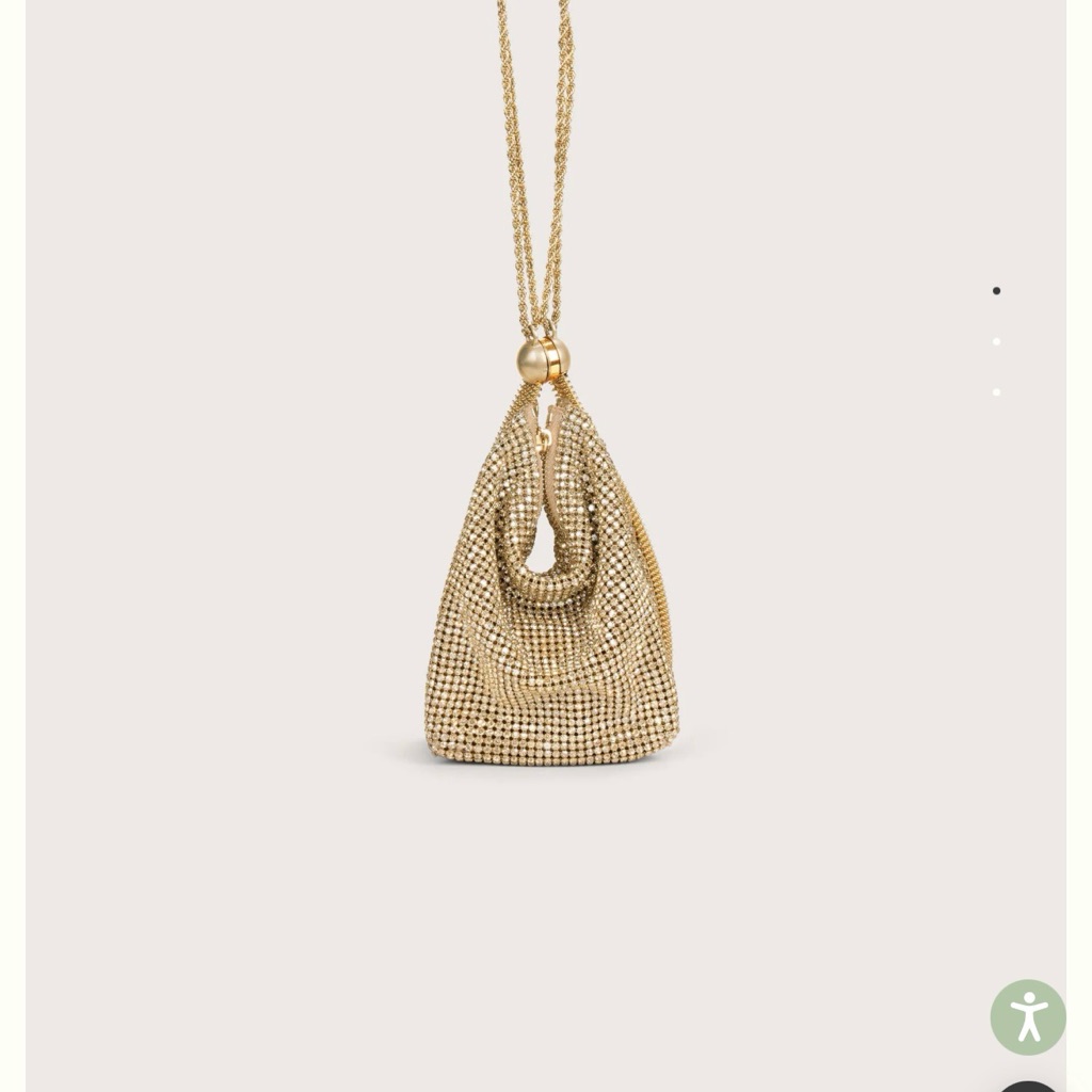 Cult Gaia Gold Mesh Drawstring Wristlet